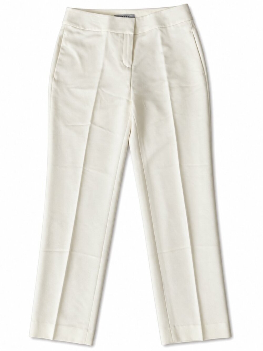 Kasper Ava Straight Leg Pants, Stretch Crepe - 6 - Off-White
